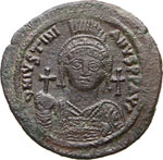 GIUSTINIANO I  (527-565)  Follis Busto ... 