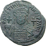 GIUSTINIANO I  (527-565)  Follis   D/ Busto ... 