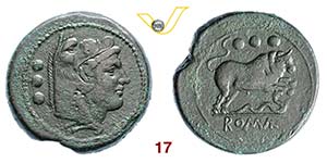 ANONIME  (217-215 a.C.)  Quadrante.  D/ ... 
