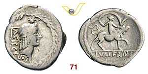 VALERIA - L. Valerius Acisculus  (45 a.C.)  ... 