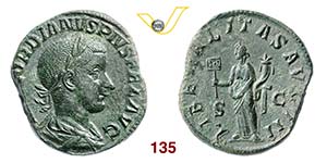 GORDIANO III PIO  (238-244)  Sesterzio.  D/ ... 