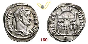 GALERIO, Cesare  (293-305)  Argenteo.  D/ ... 