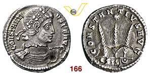 COSTANZO II  (337-361)  Siliqua, Siscia.  D/ ... 