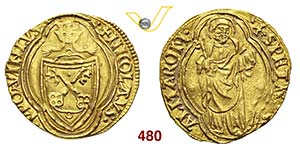 NICOLO V  (1447-1455)  Ducato, Roma.  D/ ... 