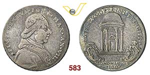 PIO VI  (1775-1799)  100 Bolognini 1782 A. ... 