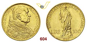 PIO XI  (1929-1939)  100 Lire 1929 VIII, ... 