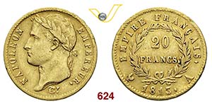 NAPOLEONE I  (1804-1814)  20 Franchi 1813 A, ... 