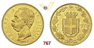 UMBERTO I  (1878-1900)  100 Lire 1888 Roma.  ... 