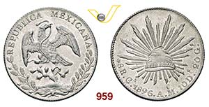 MESSICO      8 Reales 1896, Culiacan.   Ag   ... 