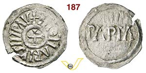 PAVIA - LOTARIO I  (820-855)  Denaro.  D/ ... 