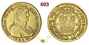CILE  FERDINANDO VII  (1808-1821)  8 Escudos ... 