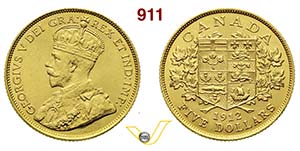 CANADA  GIORGIO V  (1910-1936)  5 Dollari ... 