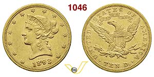 U.S.A.      10 Dollari 1892, Philadelphia.   ... 