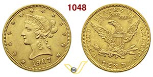 U.S.A.      10 Dollari 1907.   Au   g 16,71  ... 