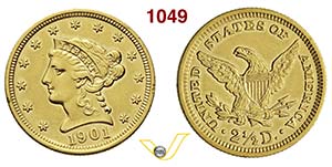 U.S.A.      2,5 Dollari 1901.   Au   g 4,18  ... 