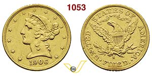 U.S.A.      5 Dollari 1906 S, San Francisco. ... 