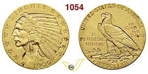 U.S.A.      5 Dollari 1909 D, Denver.   Fb. ... 