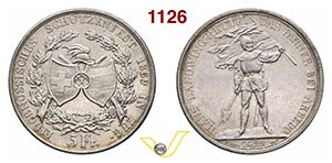 SVIZZERA  CONFEDERAZIONE    5 Franchi 1869 ... 