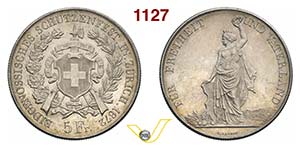 SVIZZERA  CONFEDERAZIONE    5 Franchi 1872 ... 