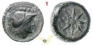 APULIA - Luceria  (211-200 a.C.)  Quincunx.  ... 