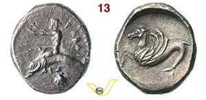 CALABRIA - Tarentum  (500 a.C.)  Didracma.  ... 