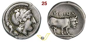 CAMPANIA - Hyria  (400-385 a.C.)  Didracma.  ... 