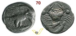 SICILIA - Agrigentum  (420-406 a.C.)  Hexas. ... 