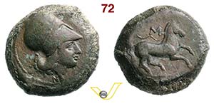 SICILIA - Aitna  (354-344 a.C.)  Ae 25.  D/ ... 