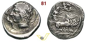 SICILIA - Katane  (413-404 a.C.)  Dracma.  ... 