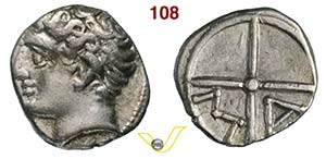   GALLIA - Massalia(200-121 a.C.)  Obolo.  ... 