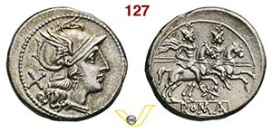ANONIME  (211-170 a.C.)  Denario, simbolo ... 