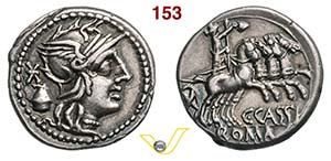 CASSIA - C. Cassius  (126 a.C.)  Denario.  ... 