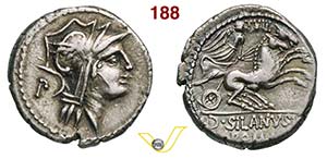 JUNIA - D. Junius Silanus L.f.  (91 a.C.)  ... 