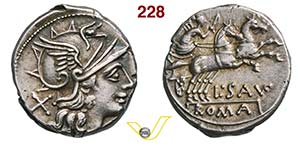 SAUFEIA - L. Saufeius  (152 a.C.)  Denario.  ... 