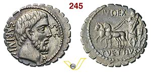 VETTIA - T. Vettius Sabinus  (70 a.C.)  ... 