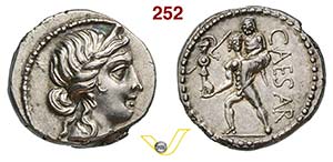 GIULIO CESARE  (47-46 a.C.)  Denario.  D/ ... 