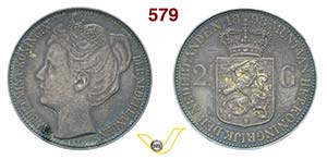 OLANDA - GUGLIELMINA  (1890-1948)  2 Gulden ... 