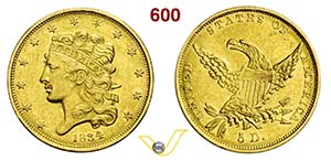 U.S.A. -     5 Dollari 1834.   Fb. 135   Kr. ... 