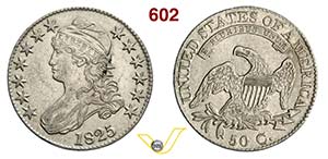 U.S.A. -     Mezzo Dollaro 1825.   Ag   g ... 