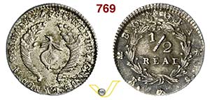NUEVA GRANADA - 1/2 Real 1847 RS.   Kr. 96.1 ... 