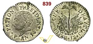 HAITI -     12 Centimes An. 14 (1817)   Kr. ... 