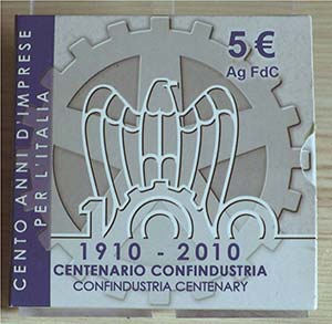 ITALIA - 2010 - 5 Euro “Centenario di ... 