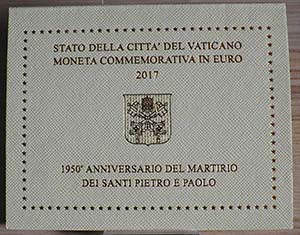 VATICANO - 2017 - 2 Euro “1950° ... 