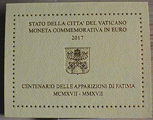 VATICANO - 2017 - 2 Euro “Centenario delle ... 