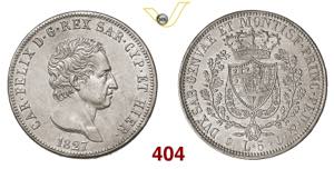 CARLO FELICE  (1821-1831)  5 Lire  1827  ... 