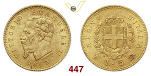 VITTORIO EMANUELE II  (1861-1878)  5 Lire  ... 