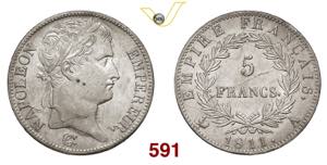 FRANCIA  NAPOLEONE I  (1804-1814)  5 Franchi ... 