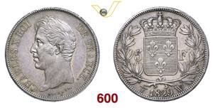 FRANCIA  CARLO X  (1824-1830)  5 Franchi  ... 