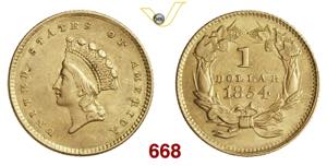 U.S.A.  1 Dollaro  1854  Philadelphia  Fb.  ... 