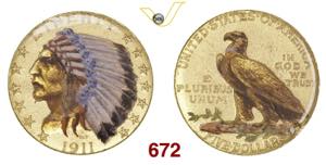 U.S.A.  5 Dollari Indiano  1911     Au  g ... 